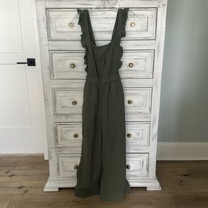 Olive green overalls/romper size small